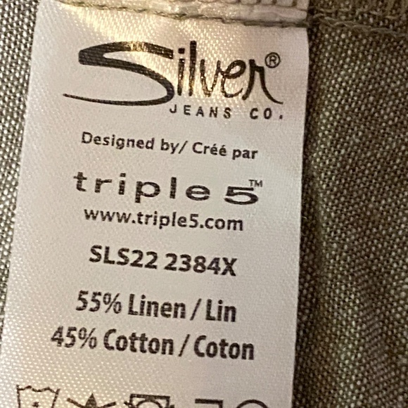 Silver Jeans Co linen & cotton blend long sleeve button up collared shirt. Sz 2X - Picture 13 of 16